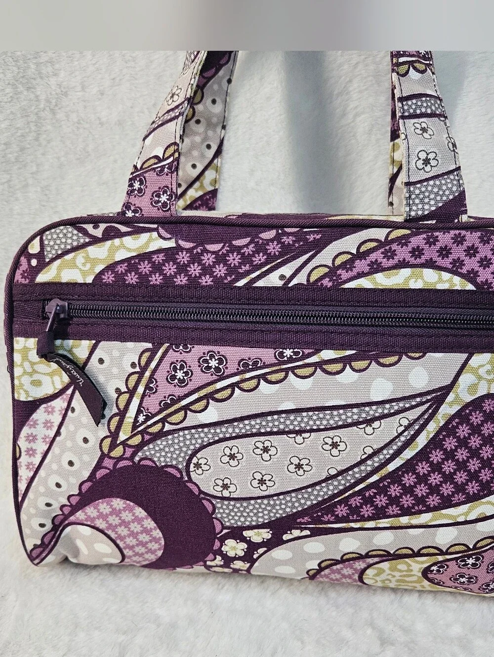 Thirty One Quilted Purple Paisley Cosmetic Bag